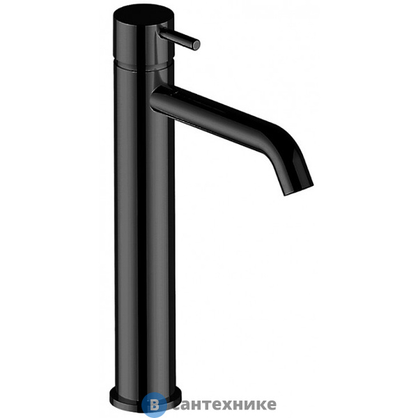 Смеситель CISAL Less New LN00354040 однорычажный для раковины на 1 отверстие, без донного клапана, чёрный матовый