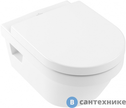 картинка Унитаз подвесной Villeroy & Boch Architectura 5684HR01 безободковый, с сиденьем, альпийский белый