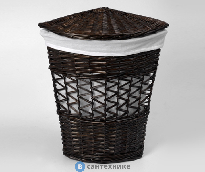Плетеная корзина WasserKRAFT Salm WB-270-M для белья с крышкой прутья ивы