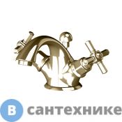 Смеситель Gattoni TRD для раковины, ручки Paris, с донным клапаном, золото (TR310/18D0)