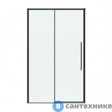 картинка Дверь в нишу Grossman Galaxy 100.K33.01.120.21.00 (120*195) черный матовый, стекло прозрачное