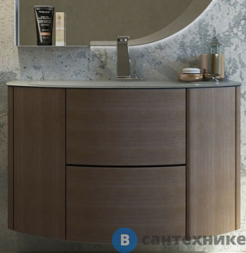 картинка Тумба под раковину Cezares EDEN 55070 с двумя выдвижными ящиками и с двумя распашными дверками, Rovere scuro Soft, 91x51x55