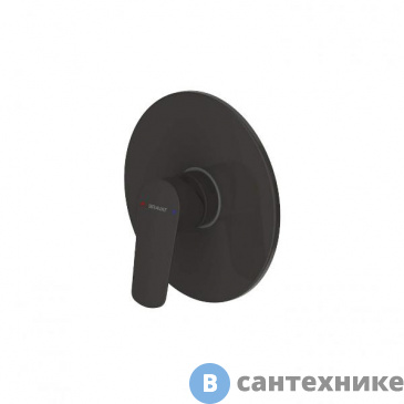 картинка Смеситель Bravat PB8429564BW-ENG для душа, встраиваемый (1-функц) Rhein, чёрный матовый, без внутренней части