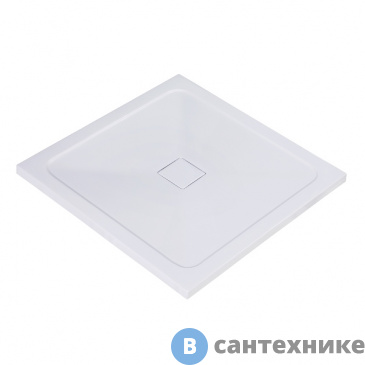 картинка Душевой поддон WasserKRAFT Dinkel 58T03 900*900*40, искусственный камень, белый глянец, без сифона