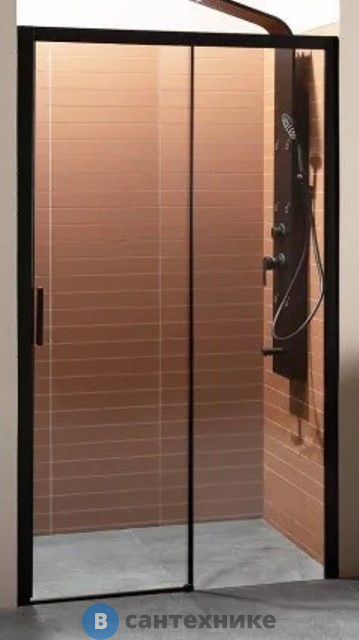 Дверь в нишу Aquanet Pleasure AE60-N-150H200U-BT 1500 мм, профиль-черн. мат. стек. прозр (273599)