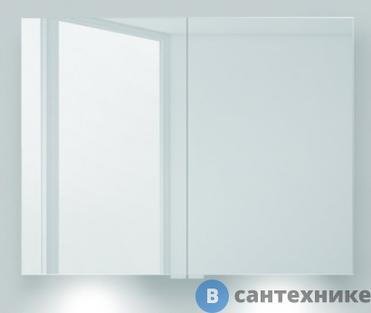 картинка Зеркальный шкаф BelBagno SPC-2A-DL-BL-900 с нижней подсветкой дверей с двумя распашными дверьми с двусторонним зеркальным полотном, со стеклянными полками, с розеткой и сенсорным выключателем