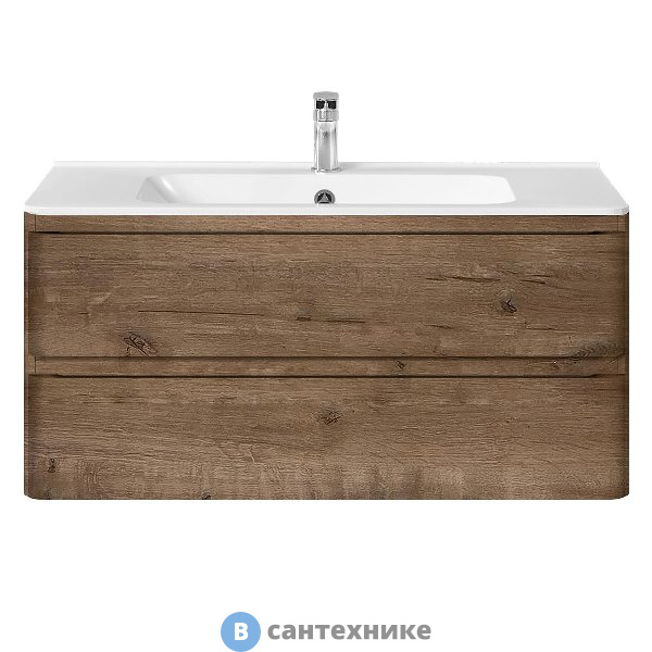 Тумба под раковину Vincea Vico 1000 подвесная, 2 выкатных ящика soft close, V.Oak (VMC-2V100VO)