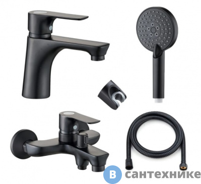 картинка Смеситель Orange Aristo M19-311b для умывальника, чёрный