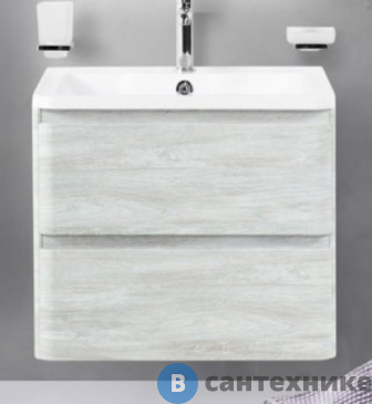 картинка Тумба под раковину BelBagno ALBANO подвесная с двумя выкатными ящиками, Rovere Vintage Bianco, 700x450x500 (ALBANO-700-2C-SO-RVB)