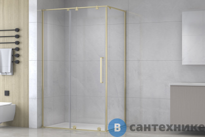 картинка Душевой уголок Royal Bath BERN-S RB120x80х195-T-GD (прозрачное) (BERN-S RB8120-T-GD)