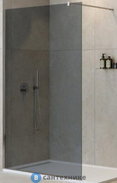 Душевая перегородка Cezares LIBERTA-L-1-120-120-GR-Cr с односторонним входом, стекло графит, профиль хром, 1200x1200x1950 мм