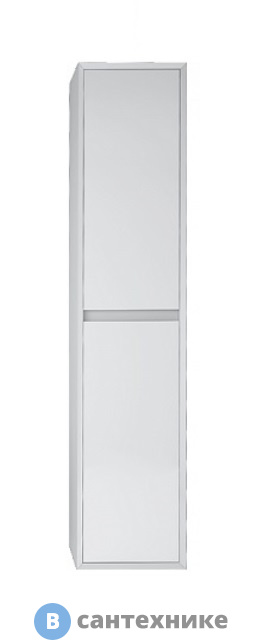 Пенал Dreja INSIGHT, 35 см, подвесной, универсальный, 2 дверцы, 4 стеклянные полки, белый глянец (99.9201)