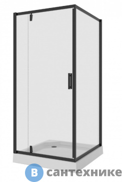 картинка Душевой уголок Niagara NG-6801-08 black (90*90*190) квадрат, дверь распашная, без поддона