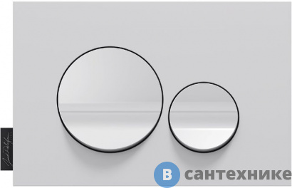 картинка Клавиша смыва Jacob Delafon E20859-00-MWH круглый дизайн (матовый белый/глянцевый белый)