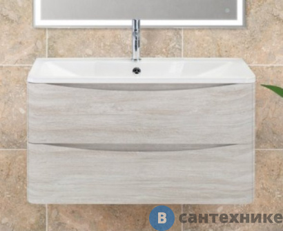 картинка Тумба под раковину BelBagno 80 см ACQUA-800-2C-SO-RVB подвесная с двумя выкатными ящиками, Rovere Vintage Bianco