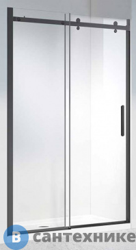 картинка Душевая дверь Vincea Como-N VDS-4CN140CLB, 1400, черный, стекло прозрачное