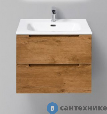 картинка Тумба под раковину BelBagno 61 см ETNA39-600/390-2C-SO-RN-P подвесная с двумя выкатными ящиками, Rovere Nature