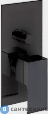 картинка Смеситель Cezares PORTA-VDIM-NOP встраиваемый для душа с переключателем, чёрный матовый