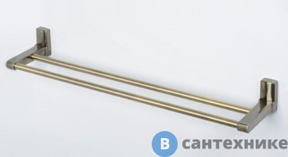 картинка Штанга для полотенец WasserKRAFT Exter K-5240 двойная металл, покрытие "светлая бронза"