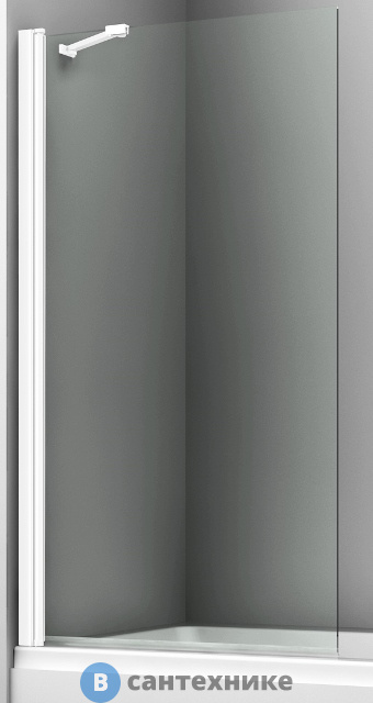 Шторка WasserKRAFT NEW Berkel 48P01-80 WHITE Fixed стеклянная на ванну