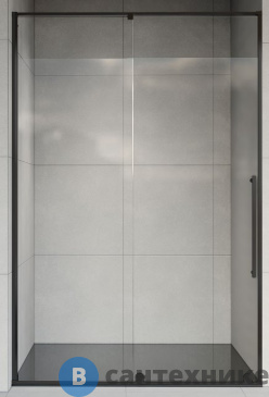 картинка Душевая дверь Vincea Arno VPS-1A120CLB, 1200*2000, черный, стекло прозрачное (VPS-1A120CLB)