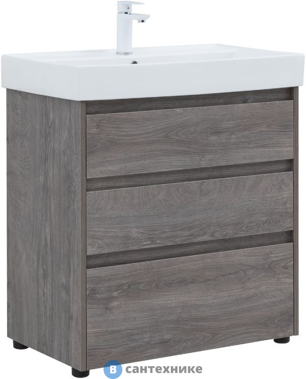 Тумба под раковину Aquanet Nova Lite 75 3 ящ. дуб рошелье (302473)