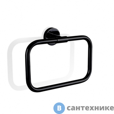 картинка Полотенцедержатель Decor Walther Basic HTR кольцо, чёрный матовый (531260)