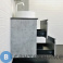 картинка Тумба Comforty Эдинбург-60-2 бетон светлый с чёрной столешницей с отверстием под смеситель №12, с раковиной COMFORTY 9111
