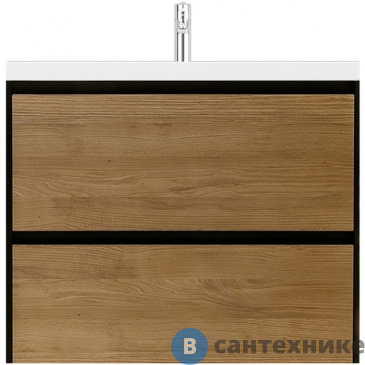 картинка Тумба с раковиной Velvex Klaufs 90.2Y.NEW подвесная (шатанэ/чёрный) (tpKLA.90.2Y.NEW-617.217)