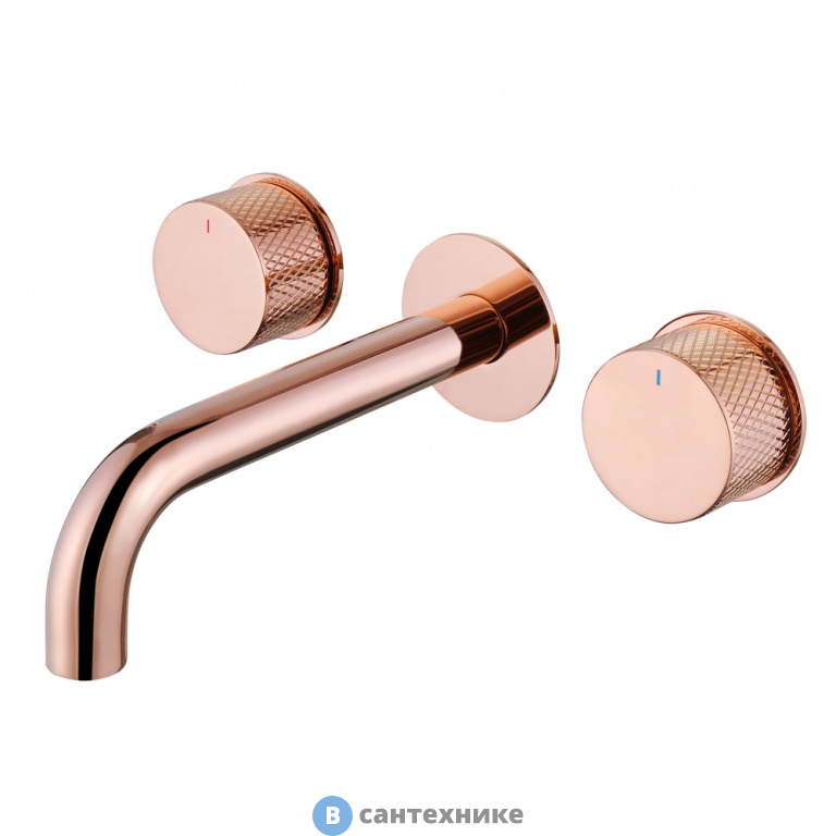 Смеситель ABBER Wasser Kreis AF81122RG для раковины скрытого монтажа, розовое золото