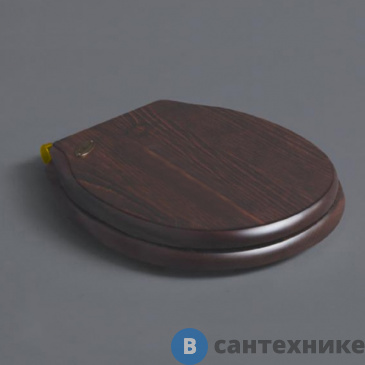 картинка Сиденье SIMAS Londra для напольного унитаза, дерево, орех, петли-золото (LO005 noce/oro)