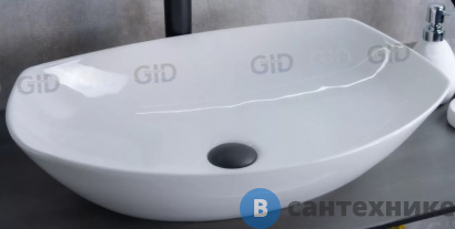 картинка Раковина накладная GID-ceramic N9137 белый (560х400х160)
