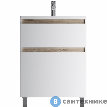 картинка Тумба под раковину AM.PM X-Joy M85AFSX0652WG напольная, 65 см, 2 ящика, белый глянец