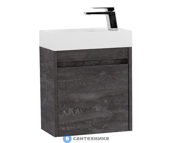 Тумба под раковину Art & MAX FAMILY-M Family-M-500-1D-SO-IS подвесная с одной распашной дверцей, Iron Stone, 500x270x500