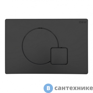 картинка Клавиша смыва Black&White WPI-09522 серия Q, Matt Black (244х162х11)