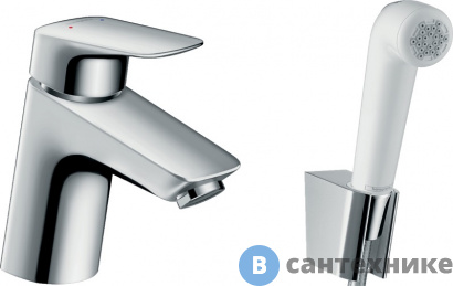 картинка Смеситель Hansgrohe 71290000 Logis для рак. с гиг. душем