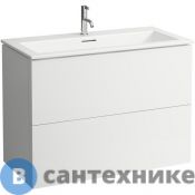 Тумба с раковиной Laufen Kartell белый 1000х500х725 мм, с 2 выдвиж. ящиками с 1 отв. под смеситель, белый матовый (8.6033.7.640.104.1)
