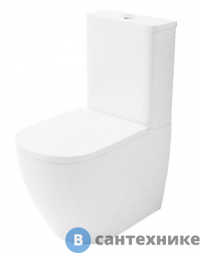 картинка Унитаз с бачком AZARIO Renda AZ-8693 безободковый, с арматурой, сиденье микр. 615*365*840 мм