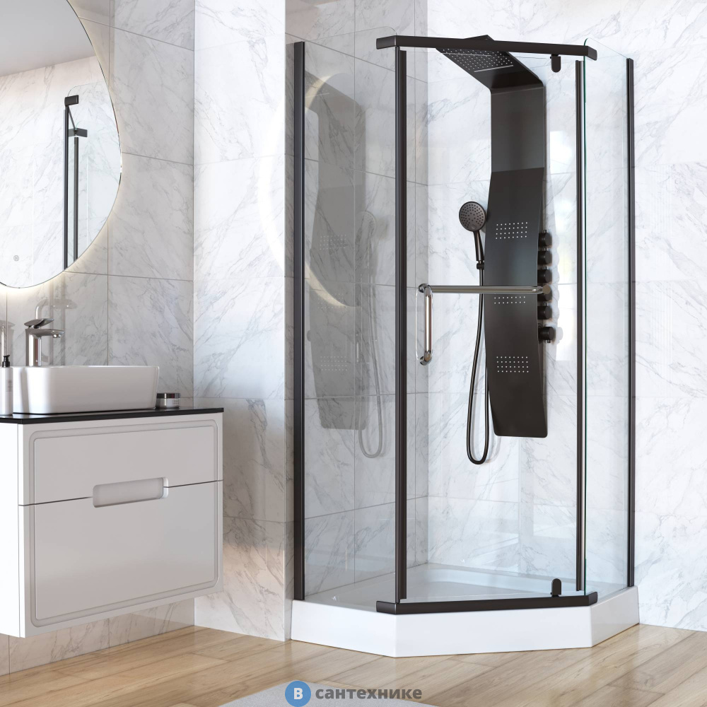 Душевой уголок  Taliente TA-10103-1CB 100х100 стекло прозрачное 6 мм, без поддона