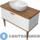 картинка Тумба с раковиной VOQ Maestro 100 ultra white&natural walnut (554501)