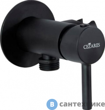 картинка Смеситель Cezares CZR-DA1-NOP для душа и гигиенического душа со штуцером с держателем, чёрный матовый