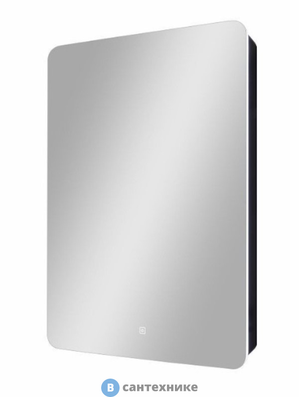 Зеркало-шкаф Art & MAX LECCE AM-Lec-560-850-1D-L-DS-F-Nero с подсветкой