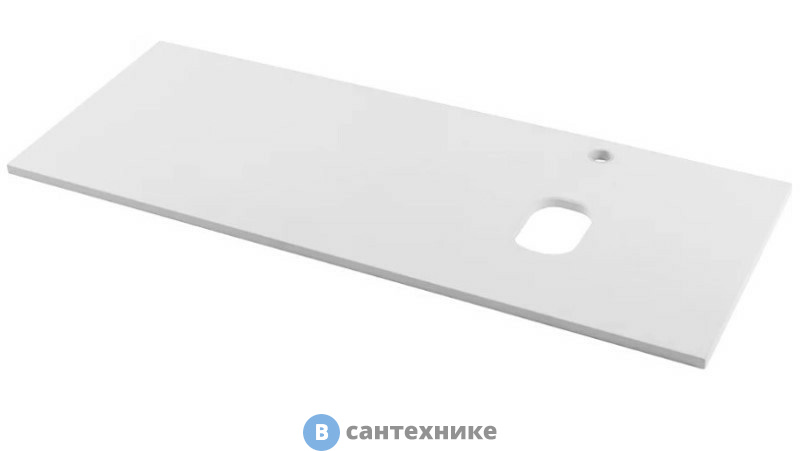 Столешница BelBagno EK-120-AS-BO-R из МДФ, асимметричное правостороннее расположение отверстий для раковины и смесителя, 1204x462x19 Bianco Opaco