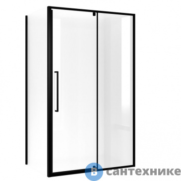картинка Душевое ограждение Niagara NG-85-11AB-A90B-34 (110*90*195) прямоугол, распашн, черный матов, стекло прозрачн, без поддона