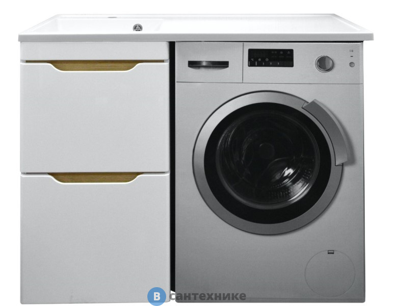 Тумба AZARIO 110 Magenta под с/машинку (46) с раковиной Magenta 110 левая белая (CS00078394)