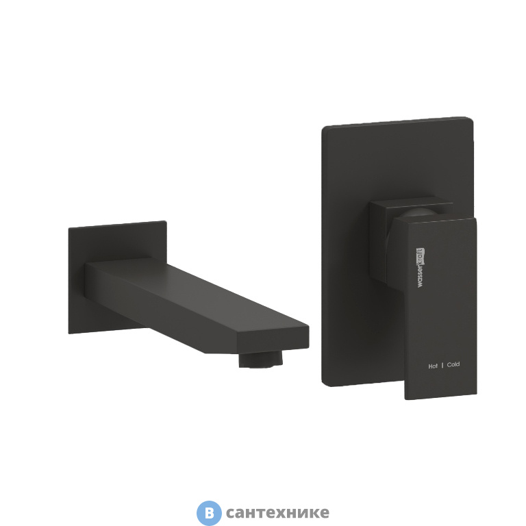 Смеситель WasserKRAFT A20503 встраиваемый набор для раковины, чёрный Soft-touch