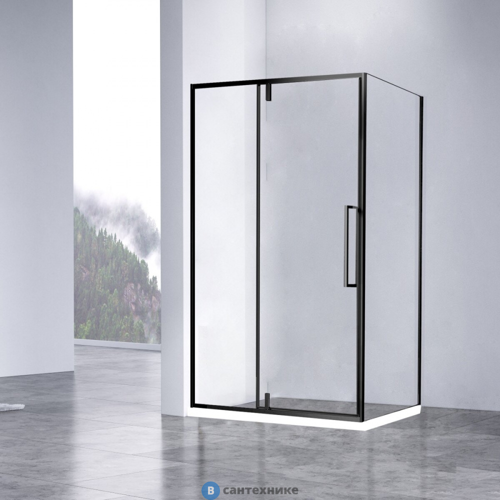 Душевой уголок Vincea Slim-N VSR-4SNP9012CLB, 1200*900, черный, стекло прозрачное
