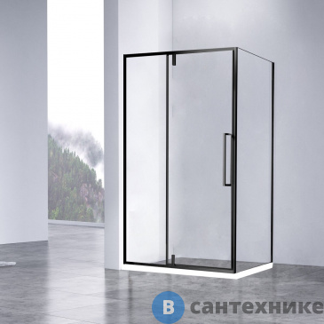 картинка Душевой уголок Vincea Slim-N VSR-4SNP9012CLB, 1200*900, черный, стекло прозрачное