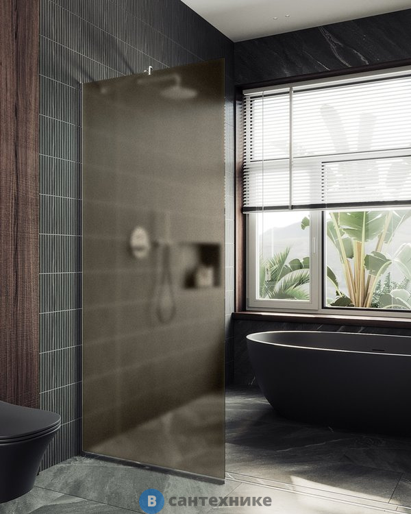 Душевая перегородка в профиле MaybahGlass 1950*890 стекло 8 мм бронза матовая (MGD-692-5у)