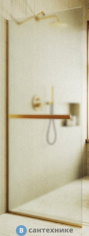 Душевая перегородка в профиле MaybahGlass 1950*790 Стекло 8 мм Сатин +Полотенцесушитель (MGD-731-3у)